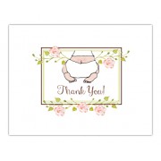 Baby Shower Thank You Cards, Baby Bottom Pink, Bella Ink